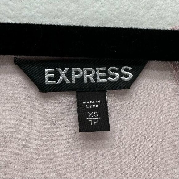 Express Top Womens Sz XS Chiffon Trim Satin Embellished Pleated Sleeveless Pink - Picture 7 of 10
